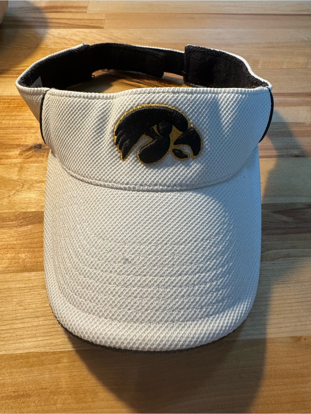 Vintage Nike Ream Iowa Hawkeyes Visor White Swoosh Y2K